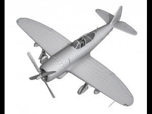 republic p-47d thunderbolt ski u mah 3D Model