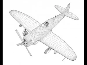 republic p-47d thunderbolt ski u mah 3D Model