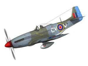 north american p-51k mustang mk iv anita raaf 3D Model