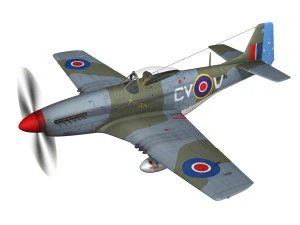 north american p-51k mustang mk iv anita raaf 3D Model