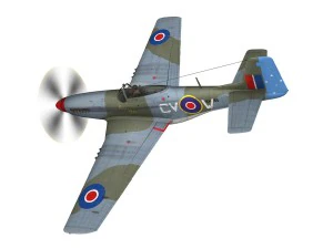 north american p-51k mustang mk iv anita raaf 3D Model