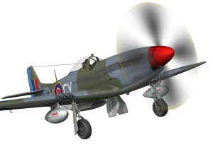 north american p-51k mustang mk iv anita raaf 3D Model