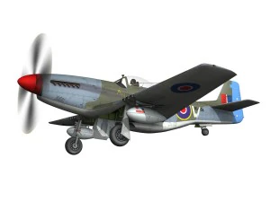 north american p-51k mustang mk iv anita raaf 3D Model