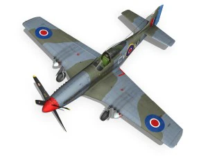 north american p-51k mustang mk iv anita raaf 3D Model