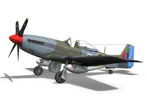 north american p-51k mustang mk iv anita raaf 3D Model