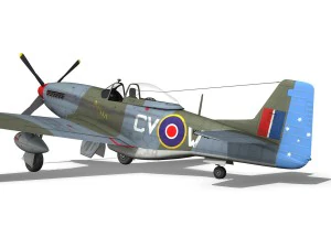 north american p-51k mustang mk iv anita raaf 3D Model