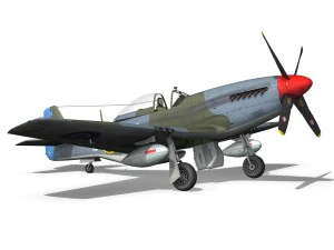 north american p-51k mustang mk iv anita raaf 3D Model