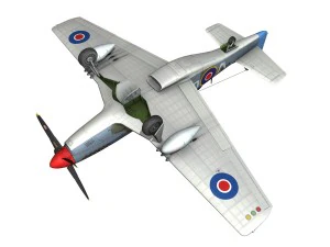 north american p-51k mustang mk iv anita raaf 3D Model