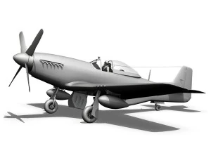 north american p-51k mustang mk iv anita raaf 3D Model