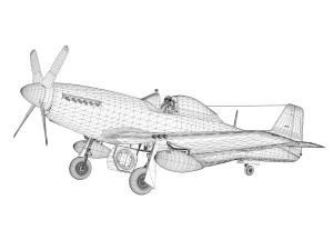 north american p-51k mustang mk iv anita raaf 3D Model