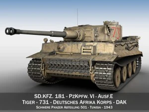 panzer vi - harimau - 731 - produksi awal Model 3D