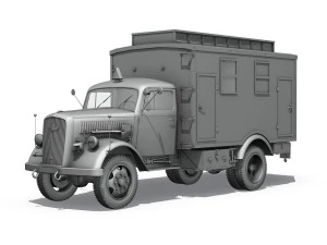 opel blitz - 3t truck with ec koffer 3D Model