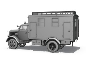 opel blitz - 3t truck with ec koffer Model 3D