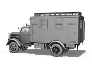 opel blitz - 3t truck with ec koffer 3D Model