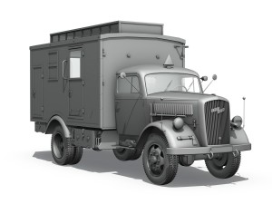 opel blitz - 3t truck with ec koffer Model 3D