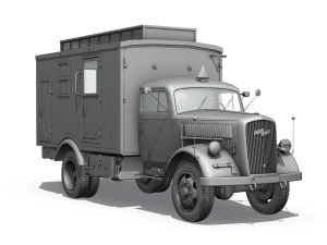 opel blitz - 3t truck with ec koffer 3D Model
