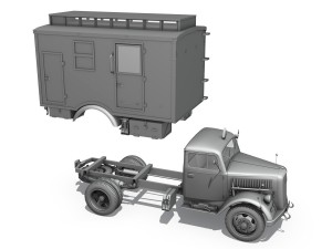 opel blitz - 3t truck with ec koffer Model 3D