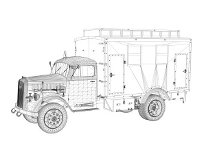 opel blitz - 3t truck with ec koffer Model 3D