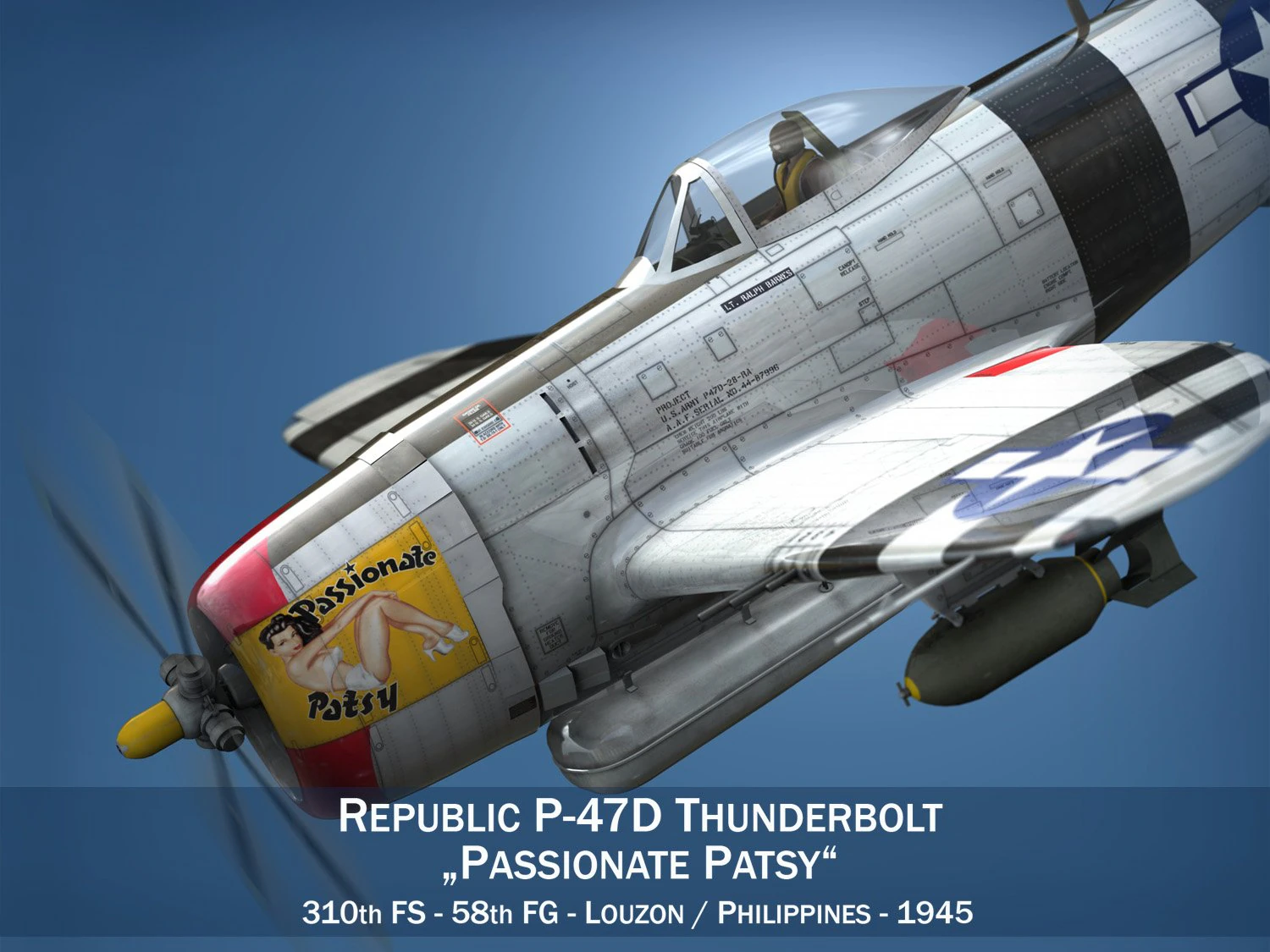 republic p-47 thunderbolt - passionate patsy 3D Model .c4d .max .obj .3ds .fbx .stl .blend 