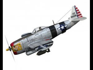 republic p-47 thunderbolt - passionate patsy 3D Model