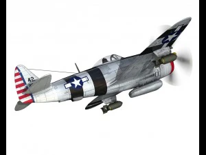 republic p-47 thunderbolt - passionate patsy 3D Model