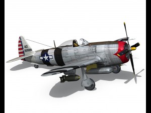 republic p-47 thunderbolt - passionate patsy 3D Model