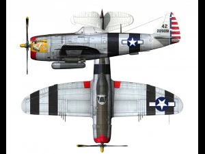 republic p-47 thunderbolt - passionate patsy 3D Model