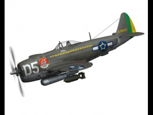 republic p-47d thunderbolt - brazilian air force 3D Model