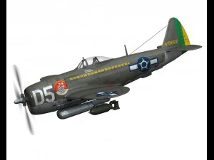 republic p-47d thunderbolt - brazilian air force 3D Model