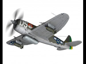republic p-47d thunderbolt - brazilian air force 3D Model