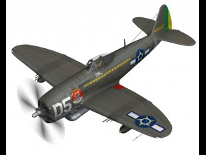 republic p-47d thunderbolt - brazilian air force 3D Model