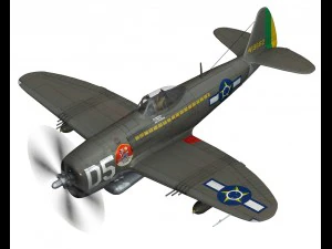 republic p-47d thunderbolt - brazilian air force 3D Model