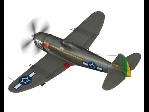 republic p-47d thunderbolt - brazilian air force 3D Model