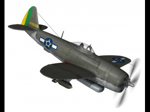 republic p-47d thunderbolt - brazilian air force 3D Model