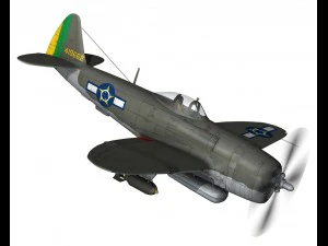 republic p-47d thunderbolt - brazilian air force 3D Model