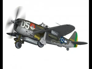 republic p-47d thunderbolt - brazilian air force 3D Model
