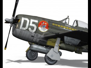 republic p-47d thunderbolt - brazilian air force 3D Model