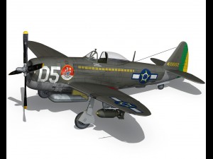 republic p-47d thunderbolt - brazilian air force 3D Model