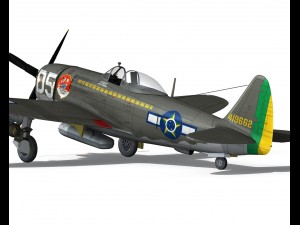 republic p-47d thunderbolt - brazilian air force 3D Model