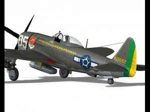 republic p-47d thunderbolt - brazilian air force 3D Model
