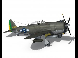 republic p-47d thunderbolt - brazilian air force 3D Model