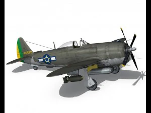 republic p-47d thunderbolt - brazilian air force 3D Model