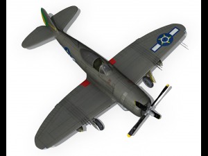 republic p-47d thunderbolt - brazilian air force 3D Model