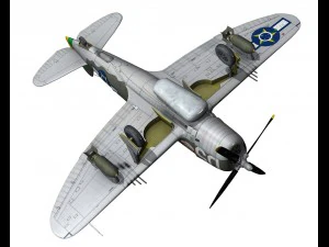 republic p-47d thunderbolt - brazilian air force 3D Model