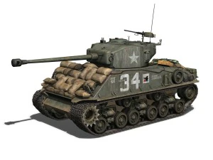 m4a3e8 hvss sherman army mule 3D Model
