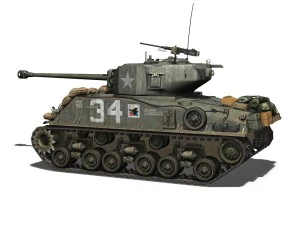 m4a3e8 hvss sherman army mule 3D Model