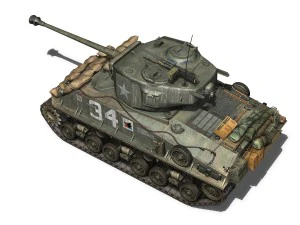 m4a3e8 hvss sherman army mule 3D Model