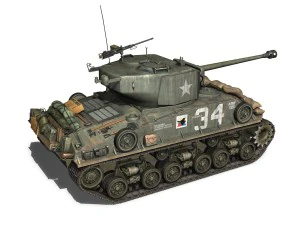 m4a3e8 hvss sherman army mule 3D Model