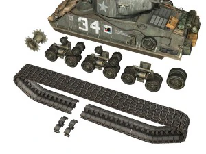 m4a3e8 hvss sherman army mule 3D Model