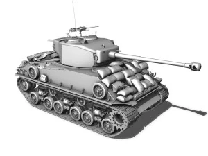 m4a3e8 hvss sherman army mule 3D Model